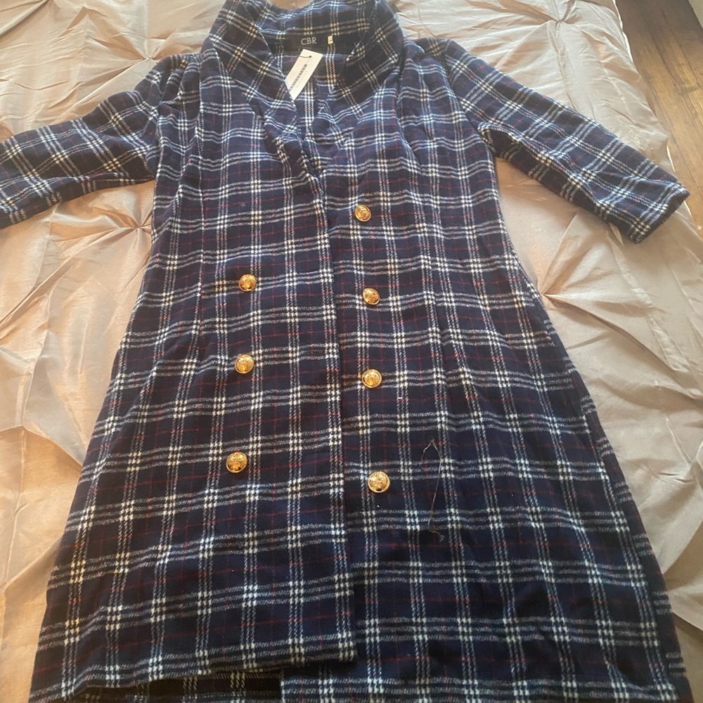 Plaid jacket dress. Size L. Fits more like a medium.